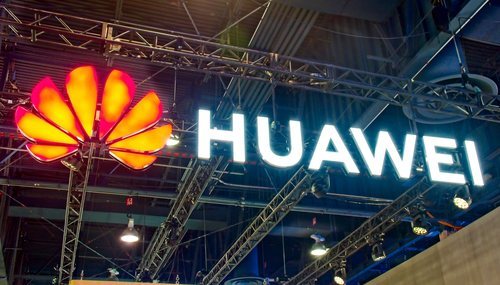 Letrero del stand de Huawei en CES Las Vegas 2019.