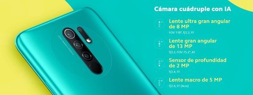 Tipos y distribución de las cámaras del Redmi 9.